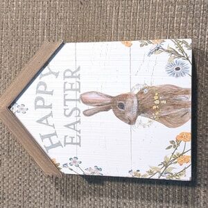 Happy Easter wooden house table and shelf decor